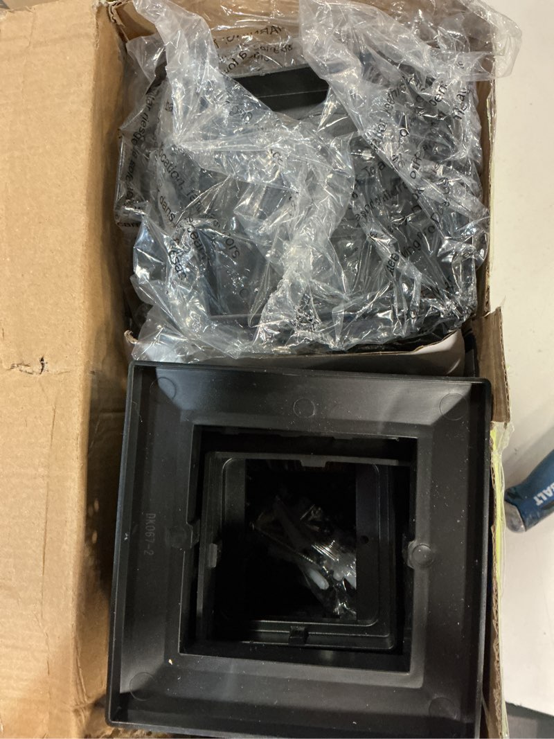 Condition photo showing Good Condition for dynaming 4x4 solar post cap lights outdoor with flickering flame light, 6 pack black shell fence post solar lights fit 4x4 vinyl/wooden posts, brightness led lighting decor for garden deck patio black flickering flame 6 pack