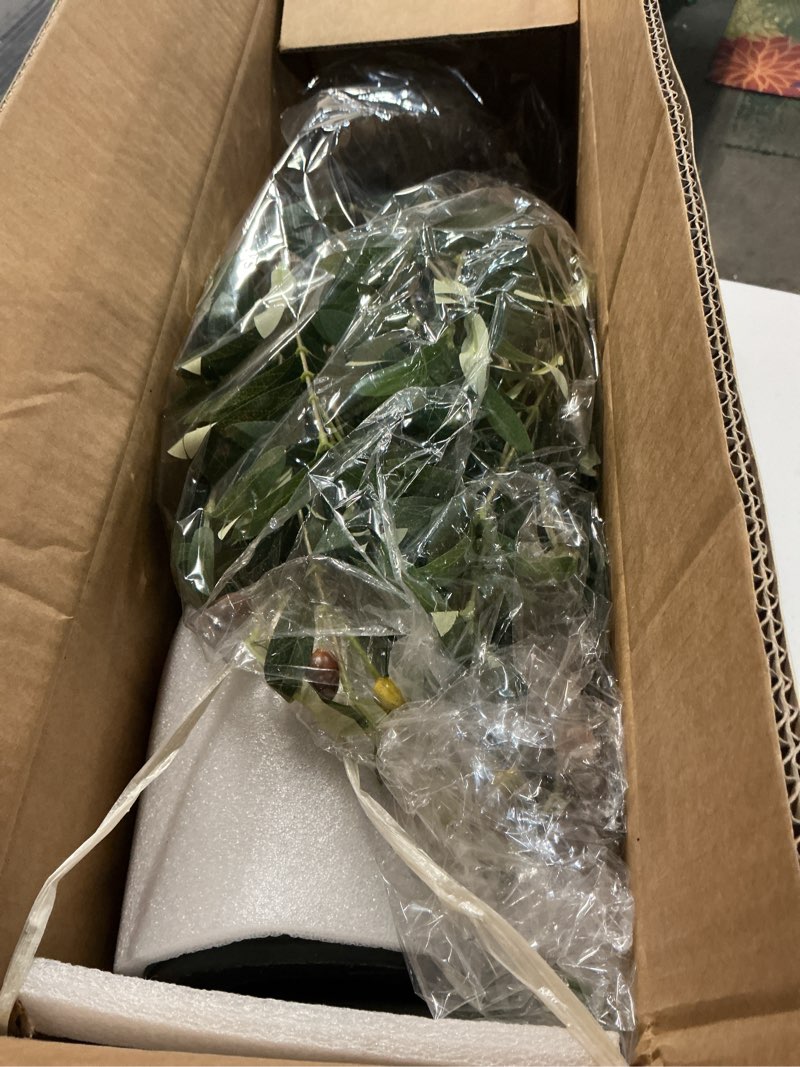 Condition photo showing New/Like New for TreeTrip Olive Tree Artificial Indoor, 5 FT Faux Olive Trees with Planter, Fake Tall Plants with Nat