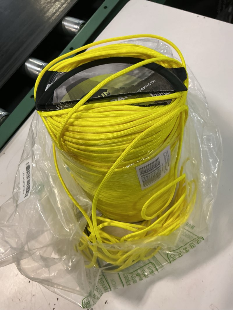 Condition photo showing As Is for teceum 5/32" paracord rope 1000 – 1000ft / 200ft / 100ft / 50ft – tactical parachute cord 4mm – 45+ colors – nylon string for survival & camping gear – stripe cord for survival – utility rope sofit yellow 1000 ft