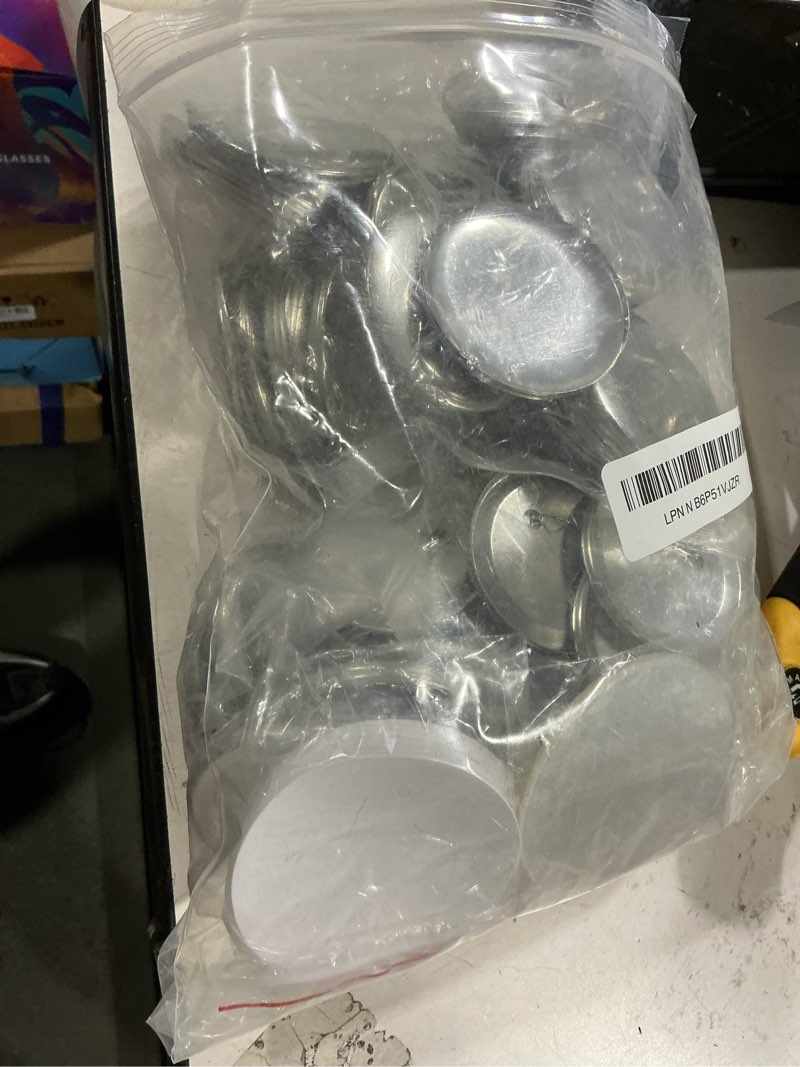Condition photo showing Good Condition for lilaly 100pcs 2.25 inch button maker supplies kit for button & pin maker, includes 2.25" blank buttons, metal shells, mylar & bases for button press machine, buttons for crafts