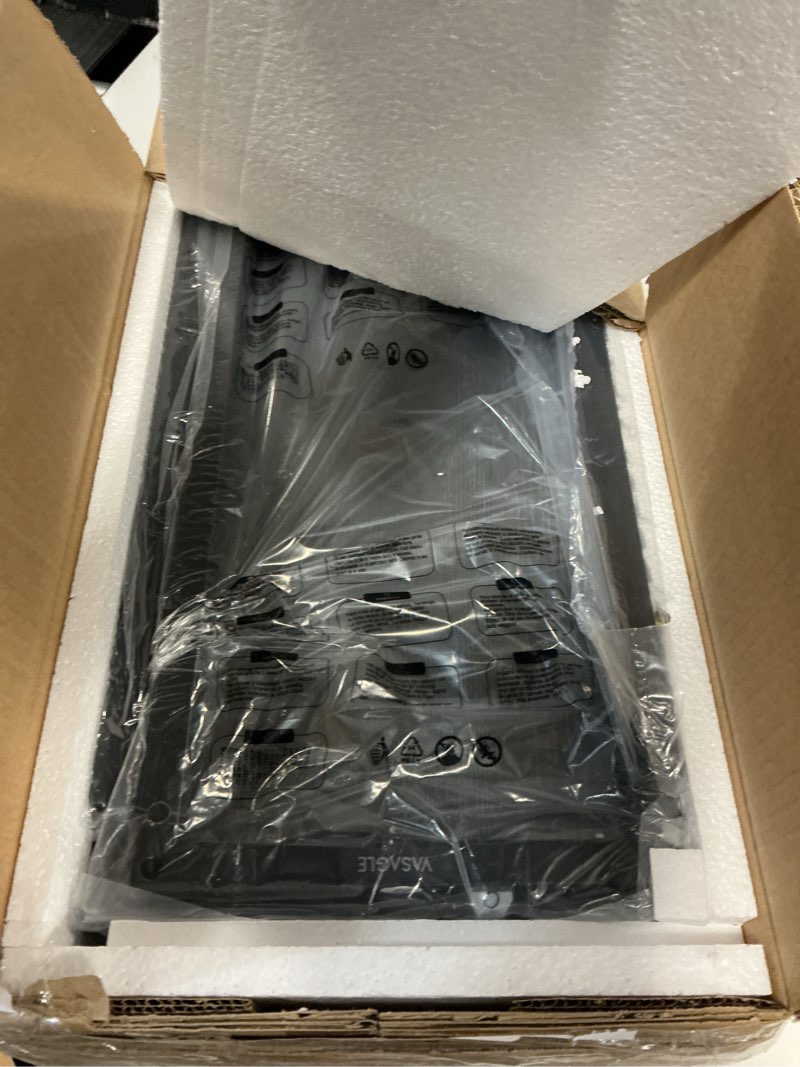 Condition photo showing Good Condition for vasagle console table, entryway table, one piece top, easy assembly, for hallway, bedroom, living room, 1 tier, 7.9 x 31.5 x 32 inches, charcoal gray and ink black ulnt035ba01s charcoal gray + ink black 7.9"d x 31.5"w x 32"h 1-tier