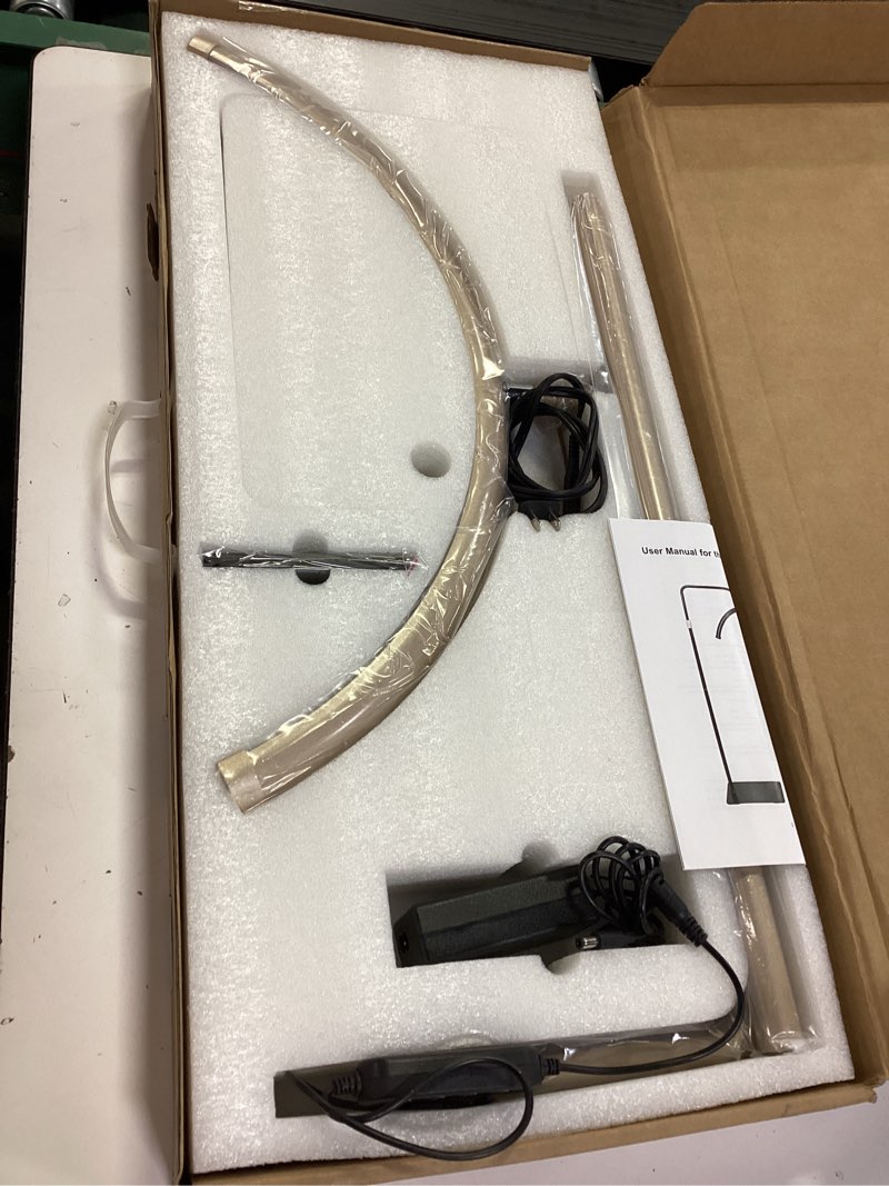 Condition photo showing Good Condition for Half Moon Lash Light for Eyelash Extensions & Estheticians, Dimmable LED Lash Lamp, Shadow-Free Moon Light for Lash Tech, Adjustable Eyelash Lamp with Rotating Head (Gold) 22 Inch- Gold