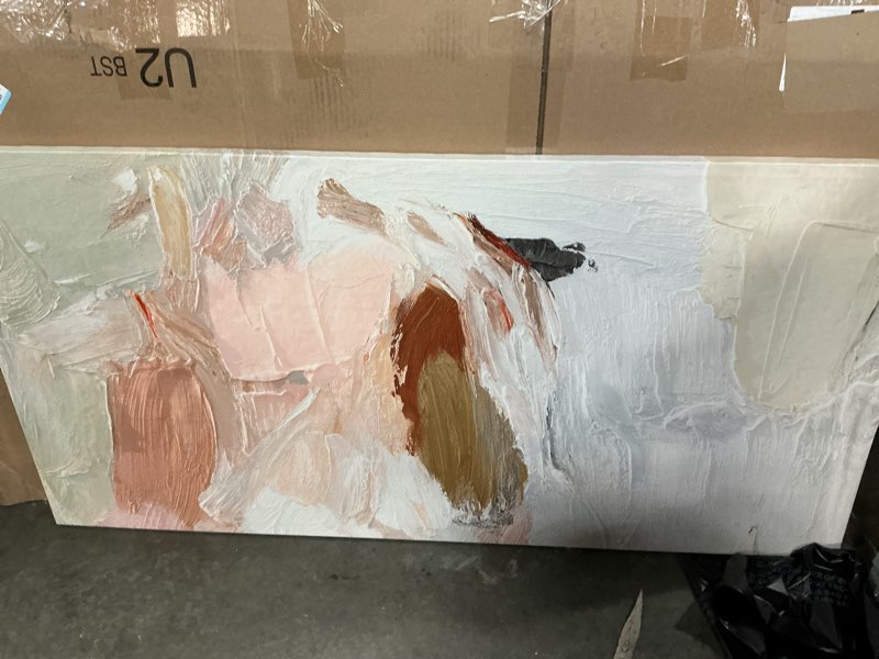 Condition photo showing Good Condition for unique abstract brown painting on canvas 3d brown beige textured wall art wall decor room textured wall art,unstretched,frameless,(122x244cm) 48x96inches style-f 48*96in(122*244cm)