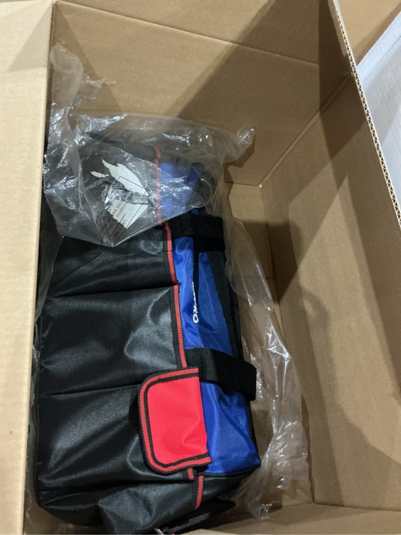 Condition photo showing Good Condition for workpro 18-inch close top wide mouth storage tool bag with adjustable shoulder strap, sturdy bottom