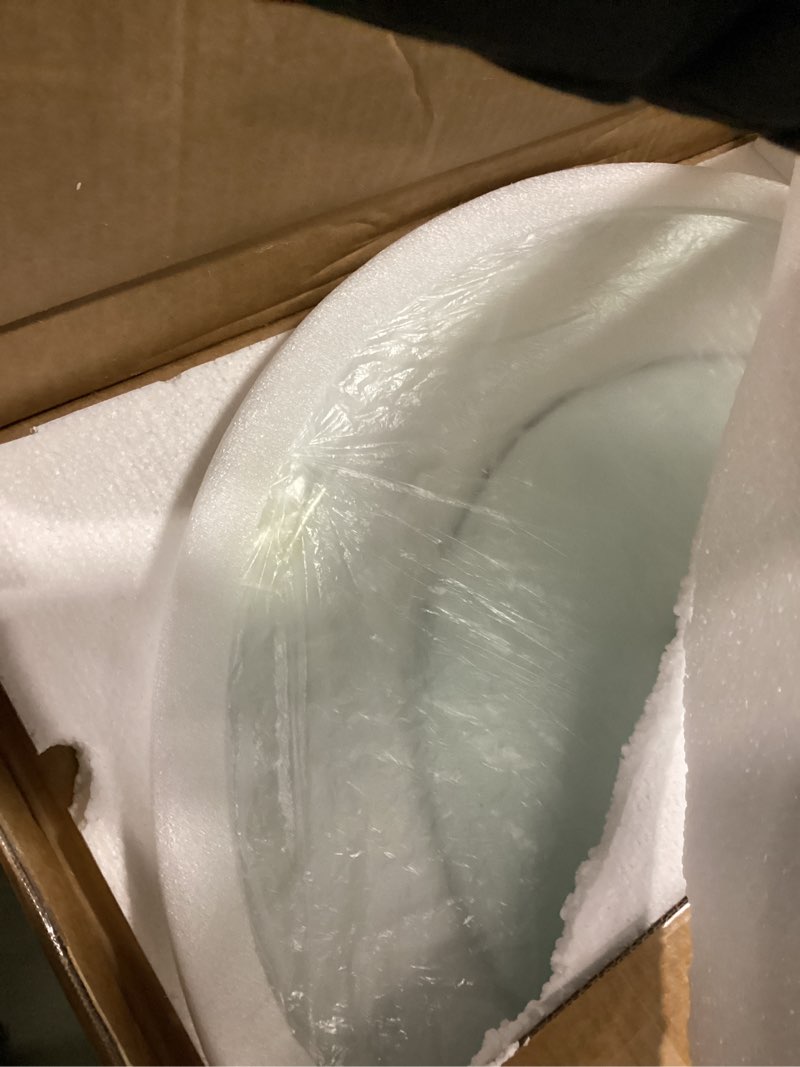 Condition photo showing New/Like New for 22.8" Lazy Susan for Table Top Tempered Glass Rotating Serving Tray for Dining Table, Kitchen Lazy Susan Organizer Spinning Rotating Food Server Party Centerpieces Heavy Duty (58cm / 22.8in) 22.8in (58cm)