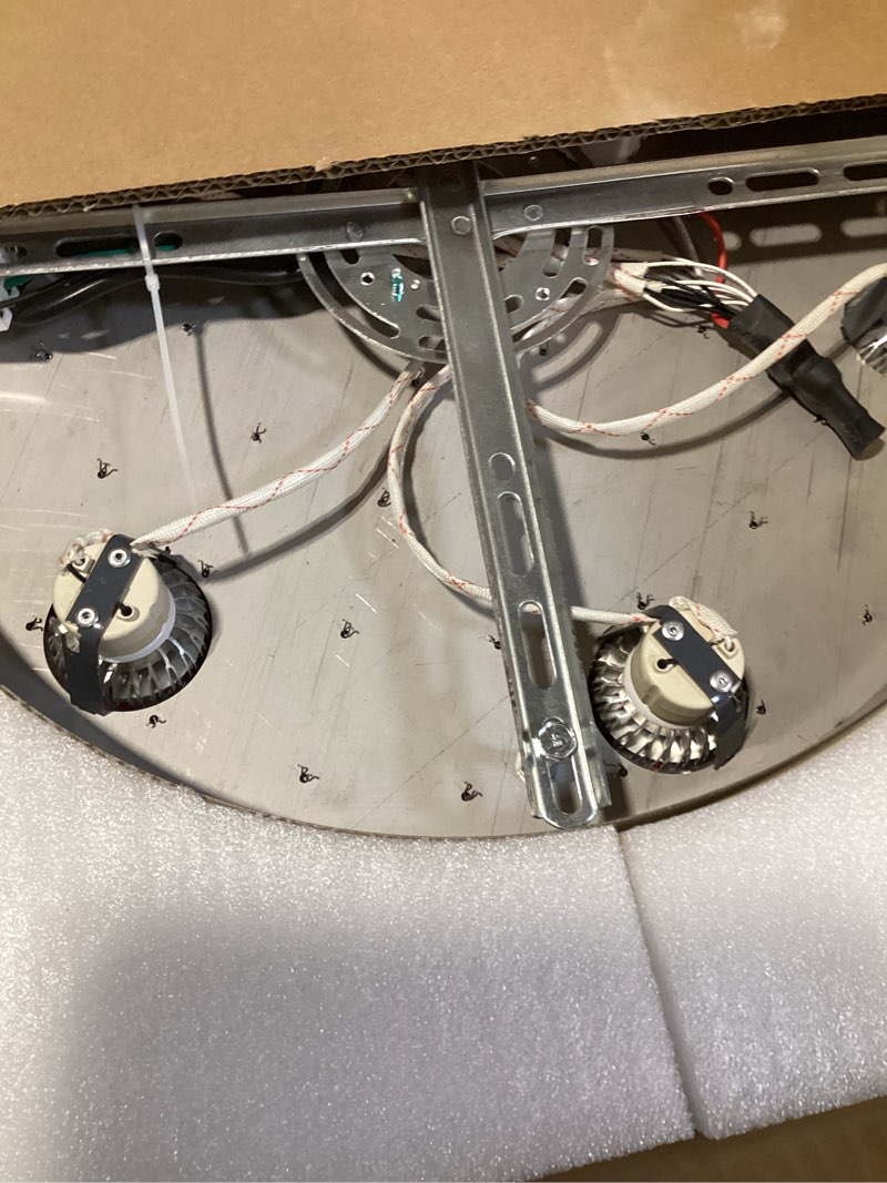 Condition photo showing As Is for cenozo 36'' modern crystal chandelier for entryway raindrop chandeliers led dimmable high ceiling flush mount light fixtures for staircaes hallway foyer living room led bulbs included gold d20'' x h36'' gold