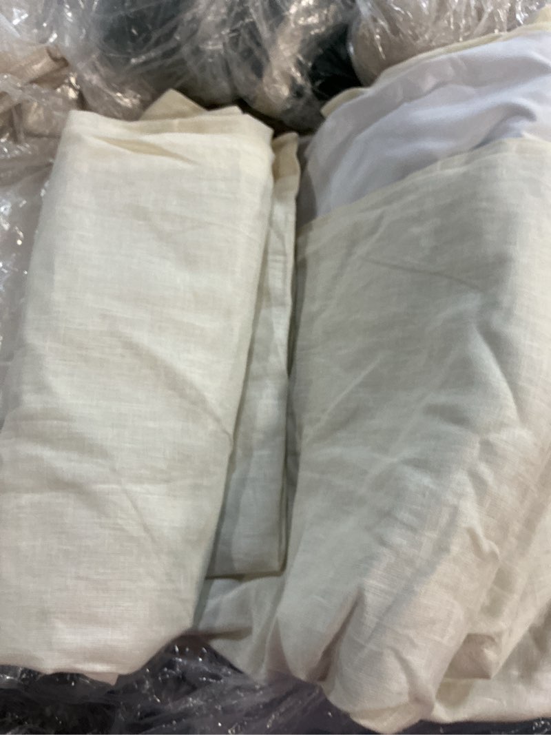 Condition photo showing Good Condition for quince european linen true blackout curtain - single panel color is ivory size 48in x 96in