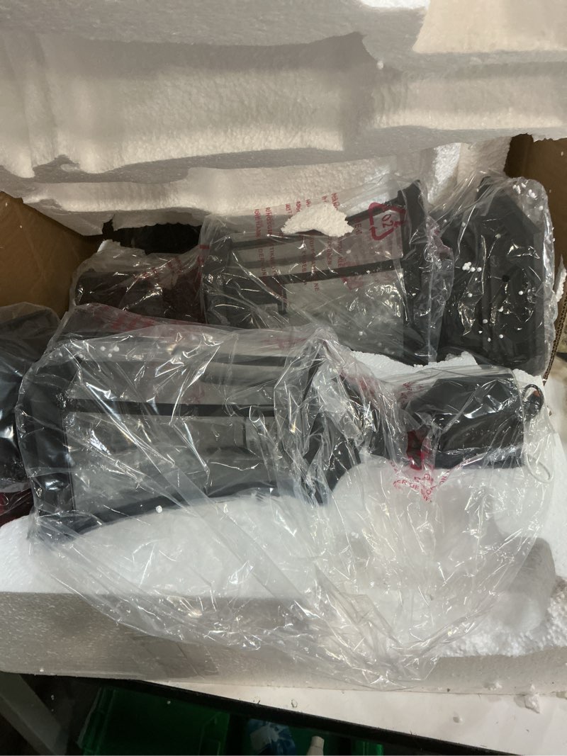 Condition photo showing Good Condition for dusk to dawn post light, 24" high outdoor lamp post light fixture with pier mount, exterior waterproof classic black post lantern with seeded glass, 2 pack, lmms4610-mbk-2p