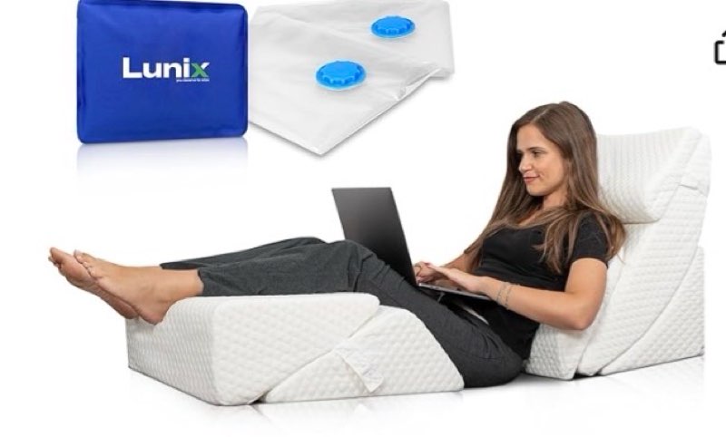 lunix lx5 fsa 4-piece support for shoulder & upper body rest, orthopedic bed wedge pillow set, eleva