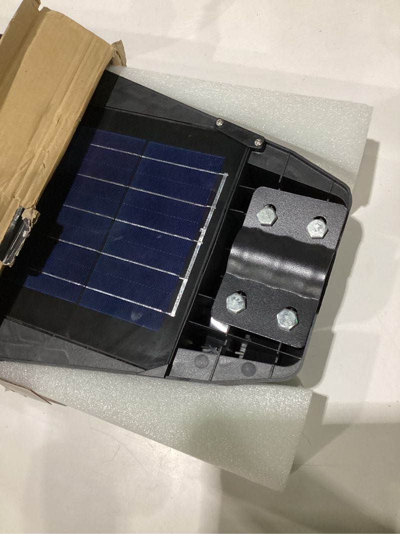 Condition photo showing As Is for motion sensing solar outdoor lights - protect your house at night with our solar outdoor lights - waterproof outdoor solar lights - low maintenance solar powered outdoor lights - solar light outdoor