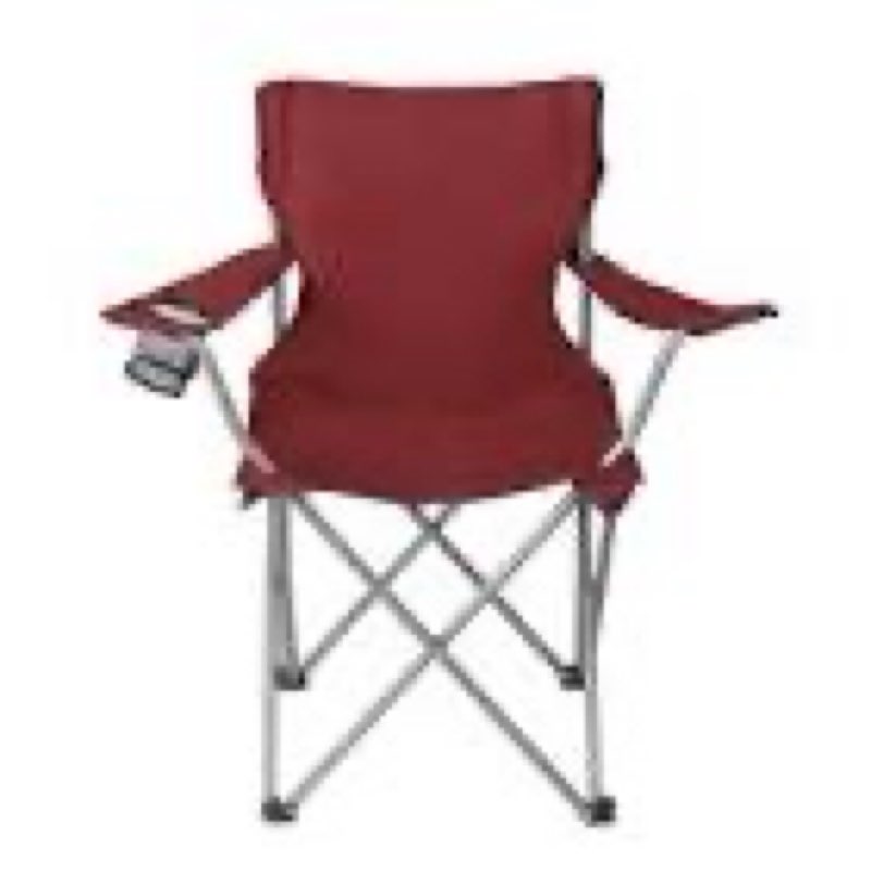 ozark trail quad folding camp chair with cup holder, red