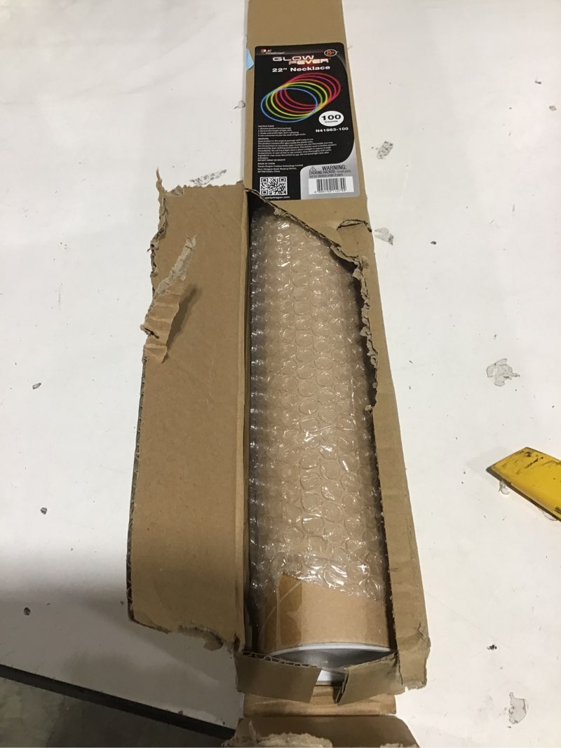 Condition photo showing Good Condition for Glow Fever Glow Sticks Bulk 100ct 22'' Glow Necklaces with Connectors, Neon Light Sticks for Party Festivals Raves Concert Birthday Wedding, Multicolor multicolored