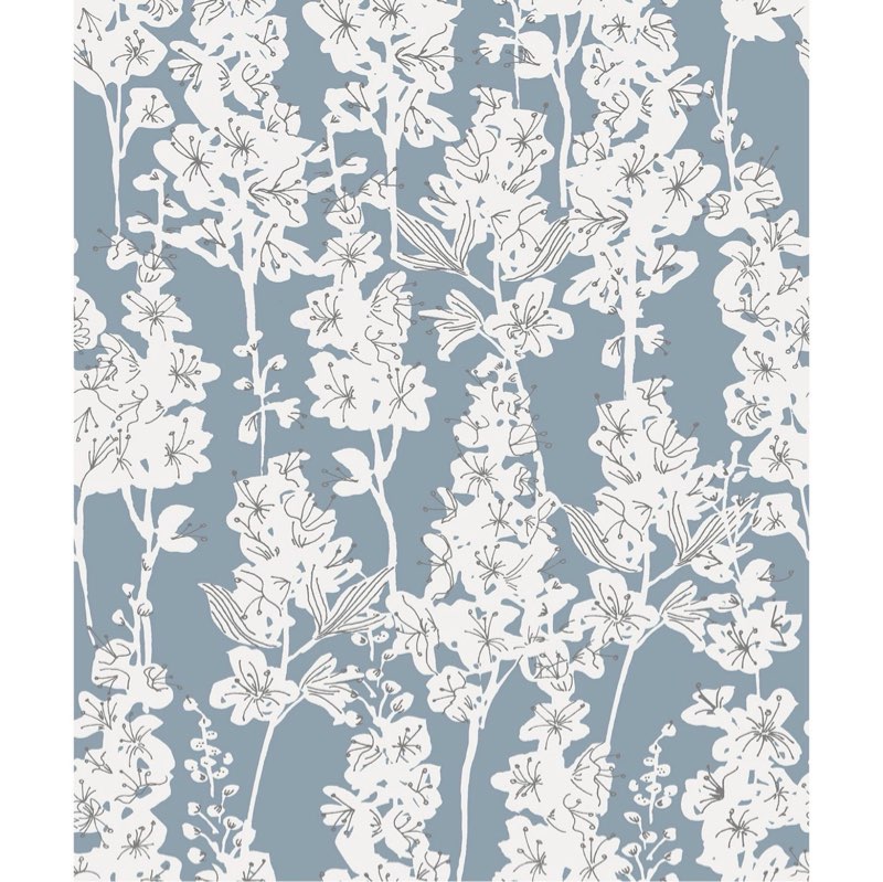 WallPops ByDylanM Larkspur Navy Peel and Stick Wallpaper, Blue