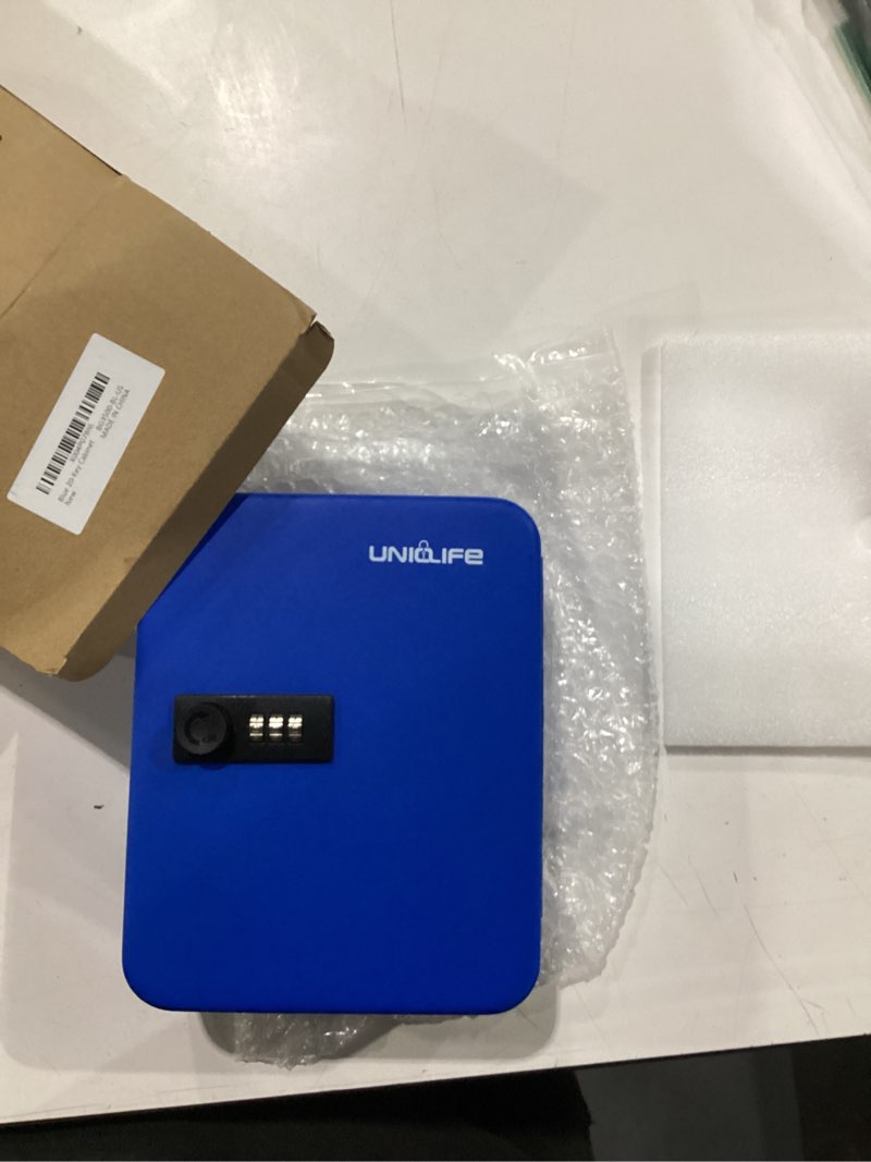 Condition photo showing Good Condition for uniclife 20 position key cabinet with combination lock resettable blue digital security storage box steel key organizer with colorful key tag labels stickers and hooks blue 20 keys