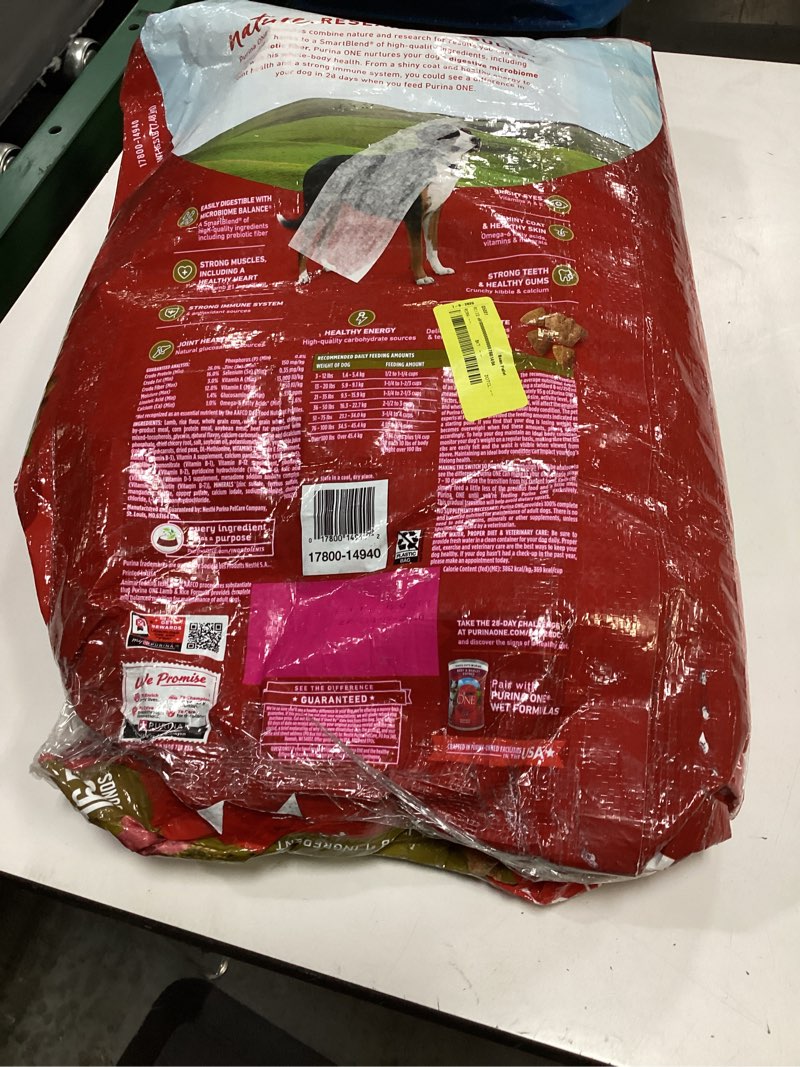 Condition photo showing As Is for bbd:11/2026nestle purina purina one smartblend lamb rice dog 16.5 lb