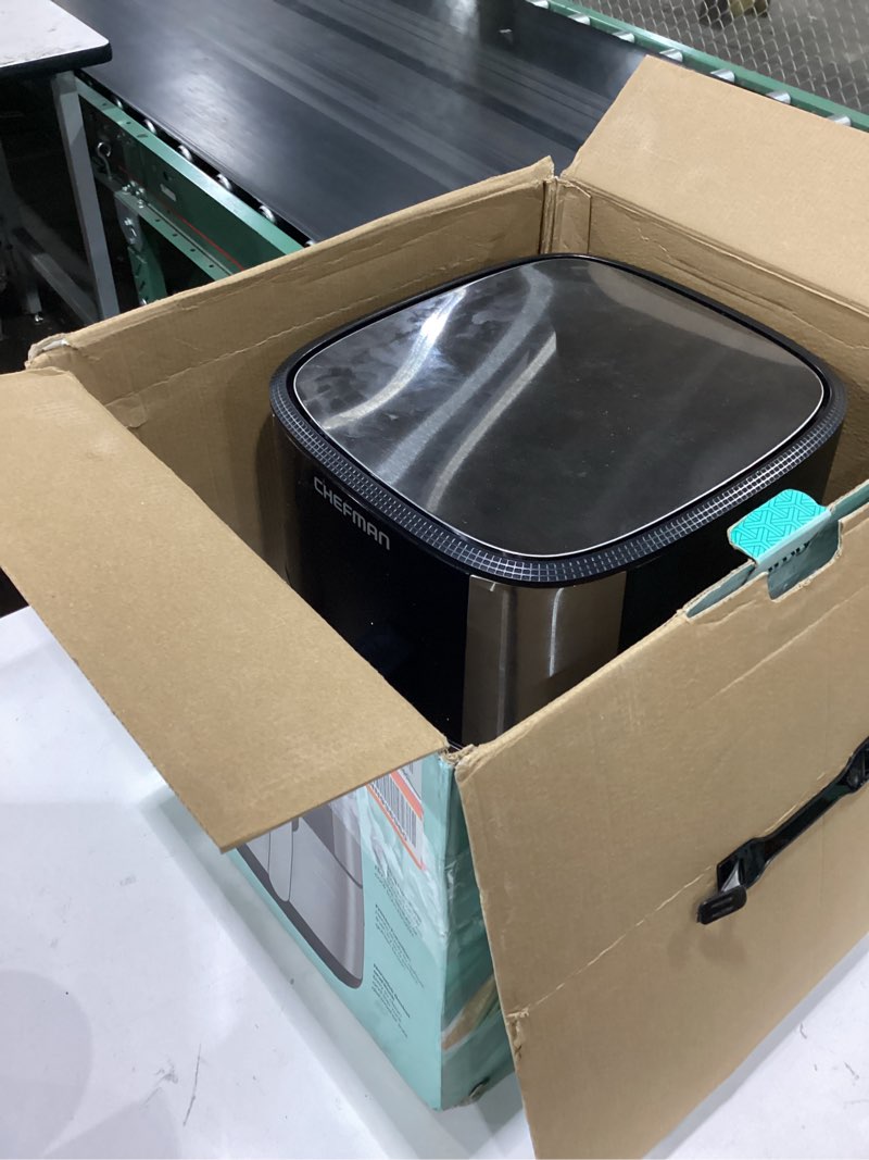 Condition photo showing Good Condition for chefman air fryer 8 qt | turbofry® 4-in-1 with 450°f hi-fry option for crispier results | bake, dehydrate, frozen | xl nonstick dishwasher-safe basket | stainless steel 8 quarts stainless steel