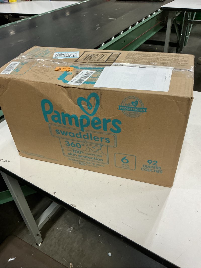 Condition photo showing New/Like New for pampers diapers - swaddlers 360° - size 6, 92 count, up to 100% leakproof comfy dry fit, designed for easy changes, pull on baby diaper (packaging may vary)