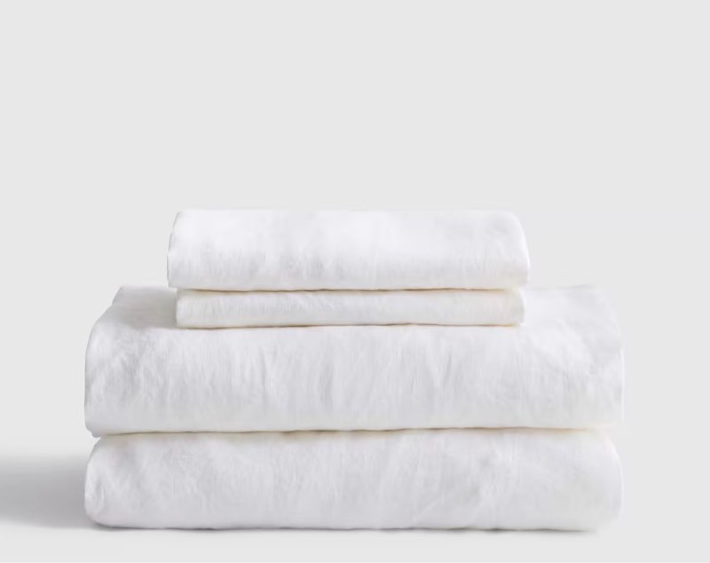 quince european linen sheet set split king white 