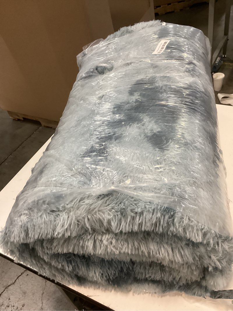 Condition photo showing Good Condition for Upgrade Non-Slip Plush Rugs for Living Room, Soft Shaggy Carpets for Living Room, Fuzzy Rugs for Kids' Room, Perfect Decor for Modern Home New Blue Grey 8x10Feet Blue Gray 8' x 10' (Rectangular)