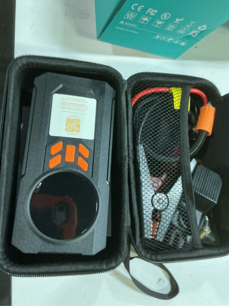 Condition photo showing Good Condition for Jump Starter with Air Compressor, 5000A 160PSI Battery Jumper Starter Portable (9.0 Gas/8.0L Diesel), 12V Jump Box Car Battery Jump Starter with Smart Jumper Cables, LED Light, LCD Display Matte Black