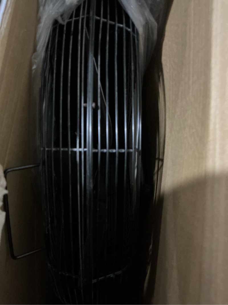 Condition photo showing As Is for utilitech 20-in 120-volt 3-speed high velocity indoor black floor fan