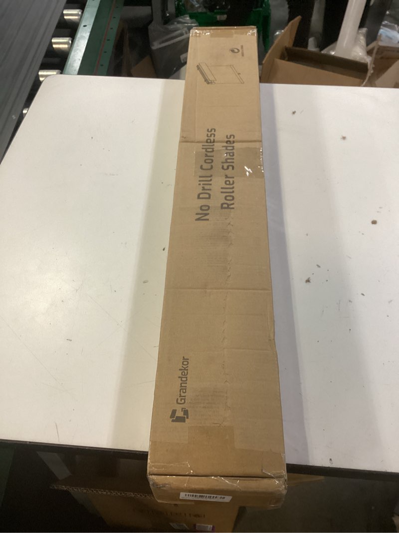 Condition photo showing New/Like New for grandekor no drill blackout roller shades, cordless free-stop shades for windows, uv protection & thermal insulated, easy install pull down blinds for bedroom, white,28.5" w x 72" h blackout-0-white 28.5"w x 72"h