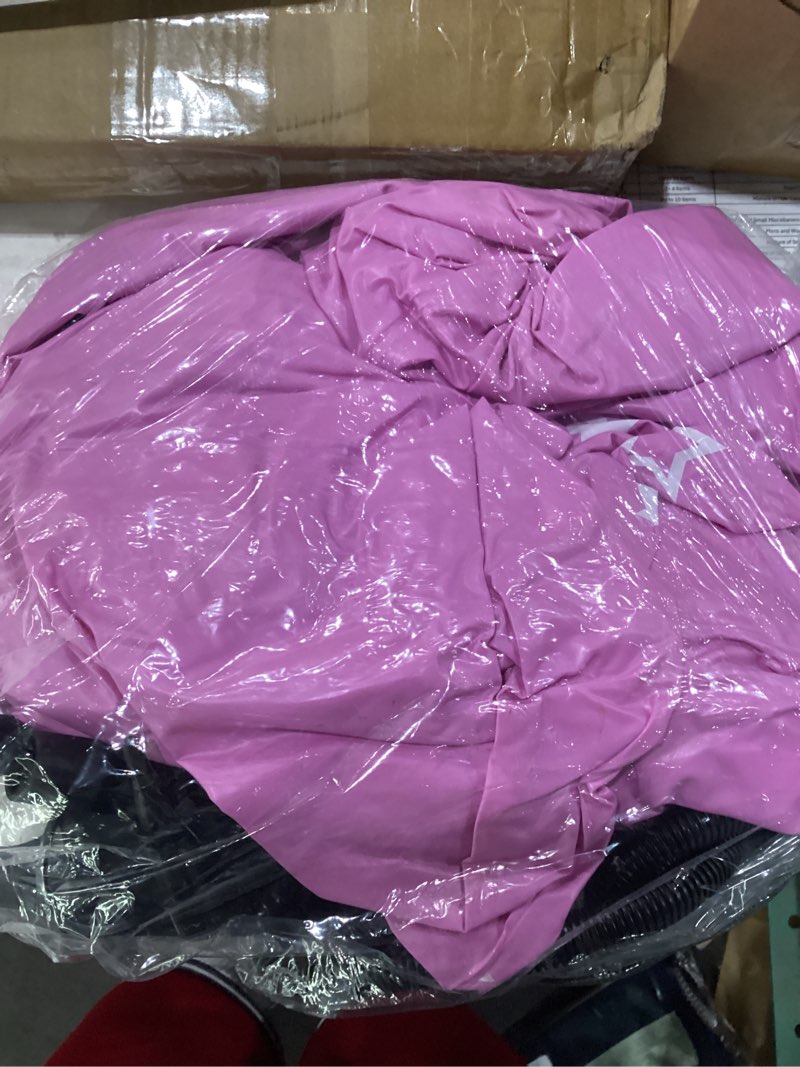 Condition photo showing As Is for junkin 71 inch travel air mattress inflatable bed set with raised sides hand pump pink star inflatable sleeping pads for camping backpacking hiking traveling tent