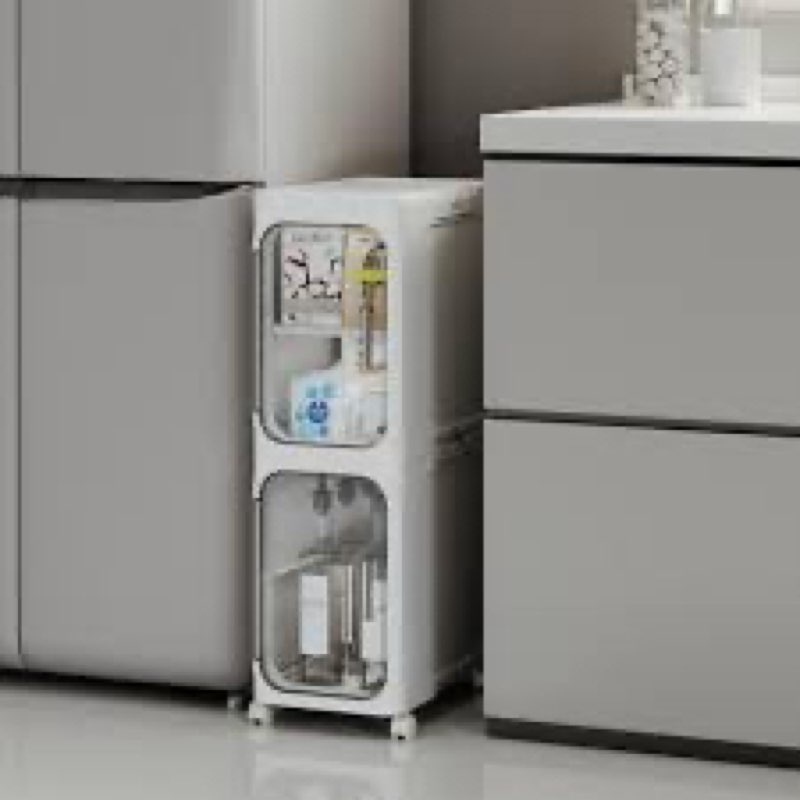 Lifelongpal 2-Tier Tall Narrow Storage Cabinet, Slim Bathroom Storage Cabinet with Adjustable Shelve