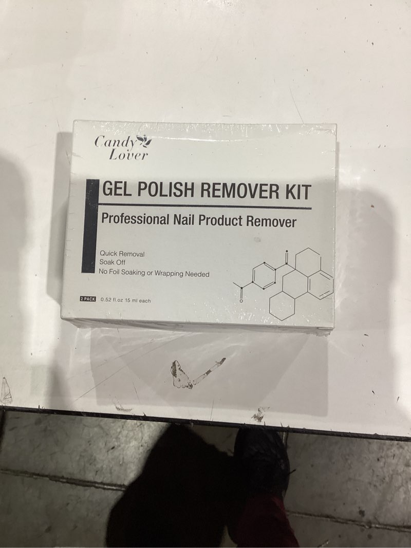 Condition photo showing New/Like New for Candy Lover Gel Nail Polish Remover Kit - 2Pcs Gel Remover for Nails with Cuticle Pusher & Cuticle Oil and Nail File, Gel Polish Remover for Nails in 3-5 Minutes,No Need for Foil Soaking Or Wrapping