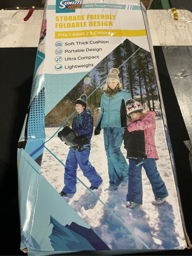 Condition photo showing As Is for Sunlite Sports 45” Foldable & Roll-Up Snow Sled for Kids & Adults, Ultra-Portable Easy-Carry Design,