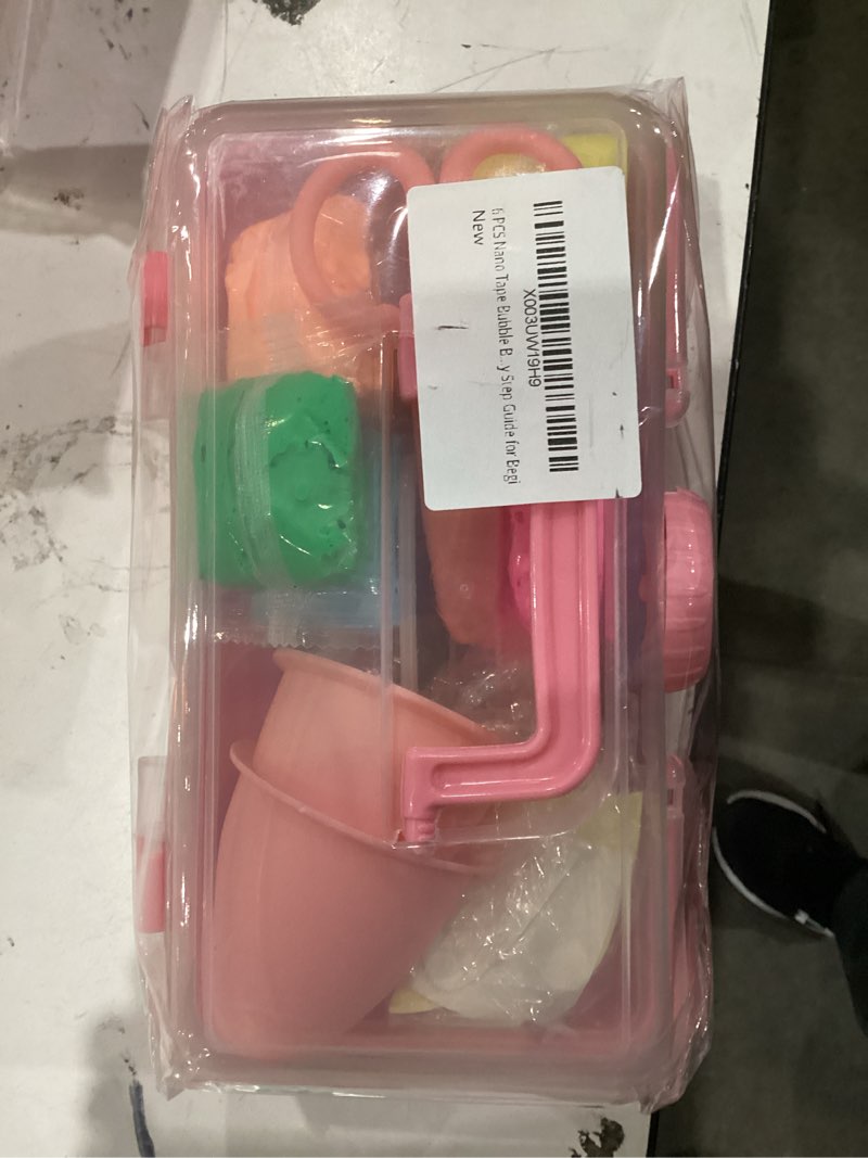 Condition photo showing New/Like New for 6 PCS Nano Tape Bubble Bubbles Kit for Kids with Box, Squishy Maker Making Kit, Birthday Christmas Gifts for 4 5 6 7 8 9 10 Year Old Girls Girl Grandkids, Kids Toys for Girls 4-6 6-8 8-10 10-12