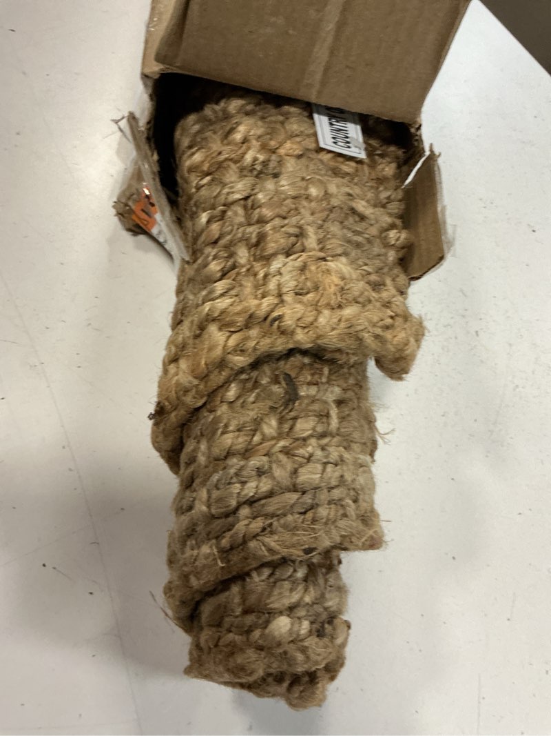 Condition photo showing Good Condition for safavieh area rug 6' square - natural fiber collection - natural & ivory, handmade jute, farmhouse style, chunky textured thick pile (nf447n)
