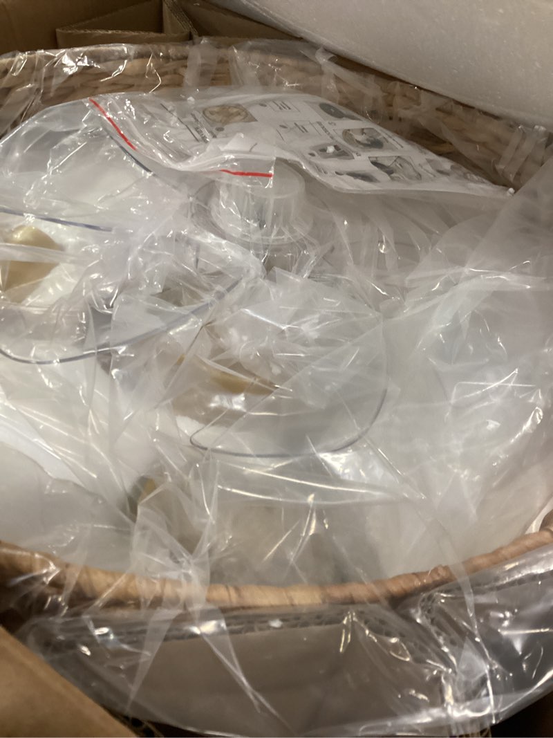 Condition photo showing Good Condition for DDLLDESHI Boho Ceiling Fan with Light Handwoven Rattan Caged Ceiling Fans with Lights and Remote Con