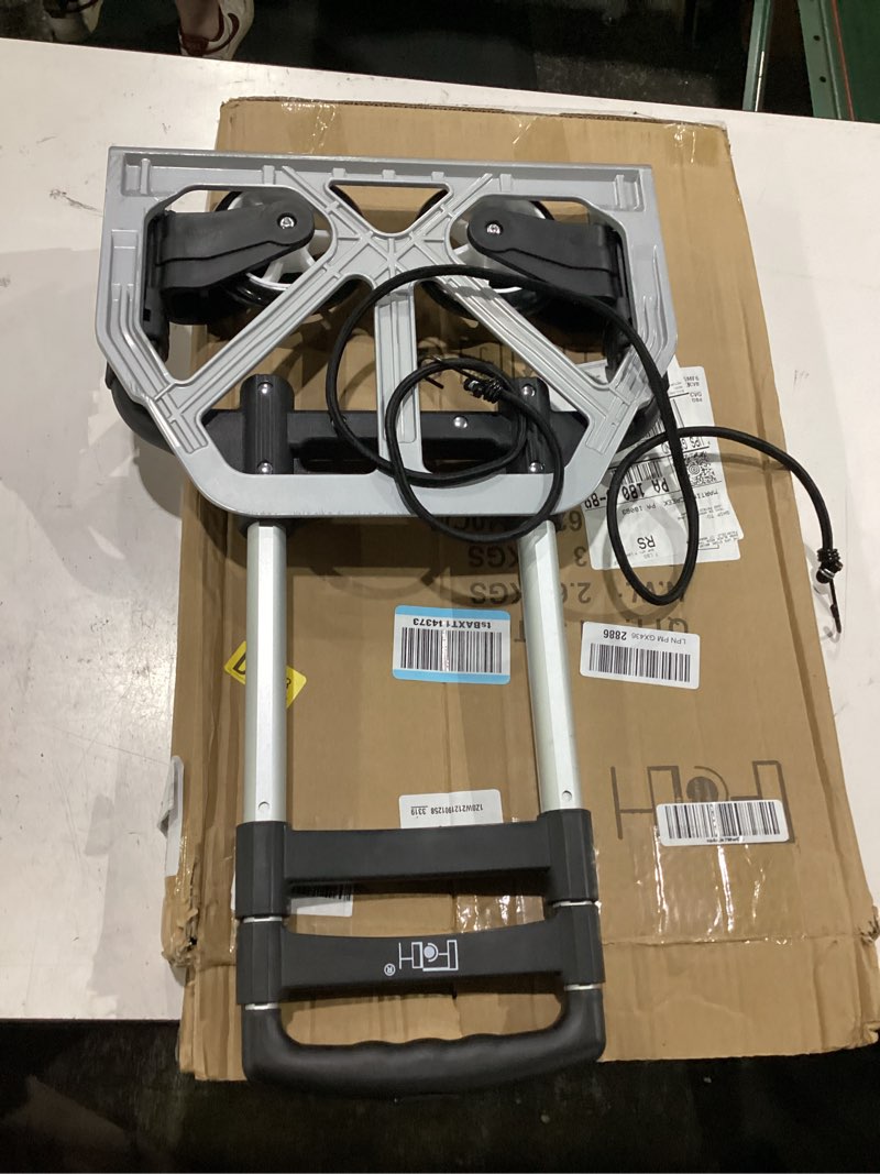 Condition photo showing Good Condition for fch folding hand truck aluminum portable folding hand cart 165lbs capacity hand cart and dolly ideal for home, auto, office,travel use,black