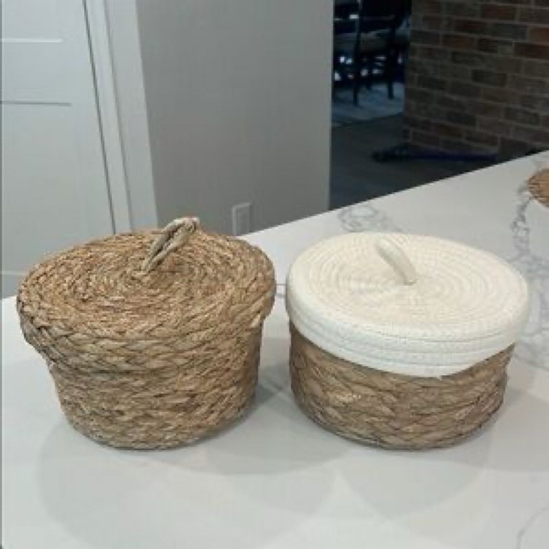 Threshold | Accents | Threshold Nwt Woven Natural Decorative Cane Pattern Basket Small