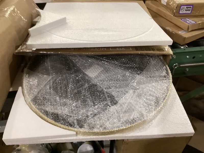 Condition photo showing Good Condition for newbulig gold round wall mirror 20 inch, bathroom mirrors for over sink, wall decor for bathroom, entryway, bedroom, vanity