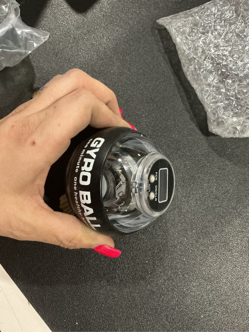 Curaball Hand Exerciser–Torque Ball Strengthener with Counter, LED Lights, Auto-Start Gyroscopic Wrist Trainer for Arms, Fingers & Forearms, Grip Training Tool for Home Metal - Gold