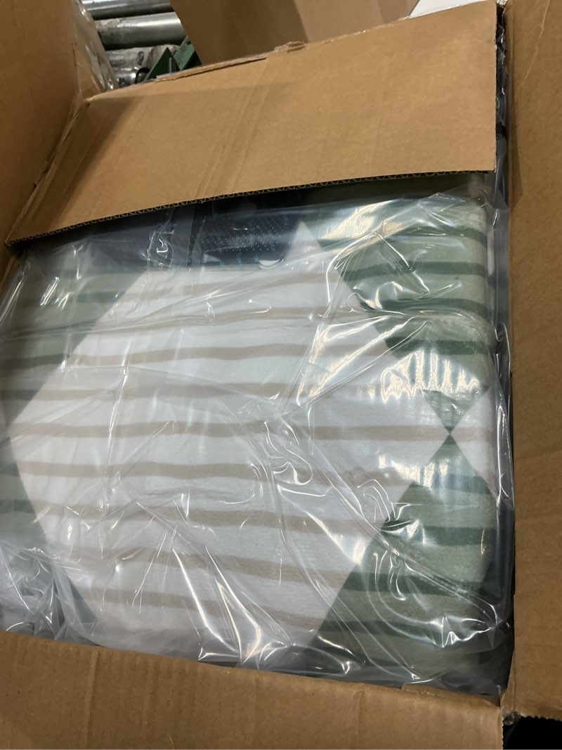 Condition photo showing New/Like New for 6x9 washable checkered rugs for bedroom, green and white area rug for living room, geometric faux wool carpet for kids, girls, boys playroom, dorm, nursery, dining room, kitchen, non slip green/white 6' x 9' (rectangular)