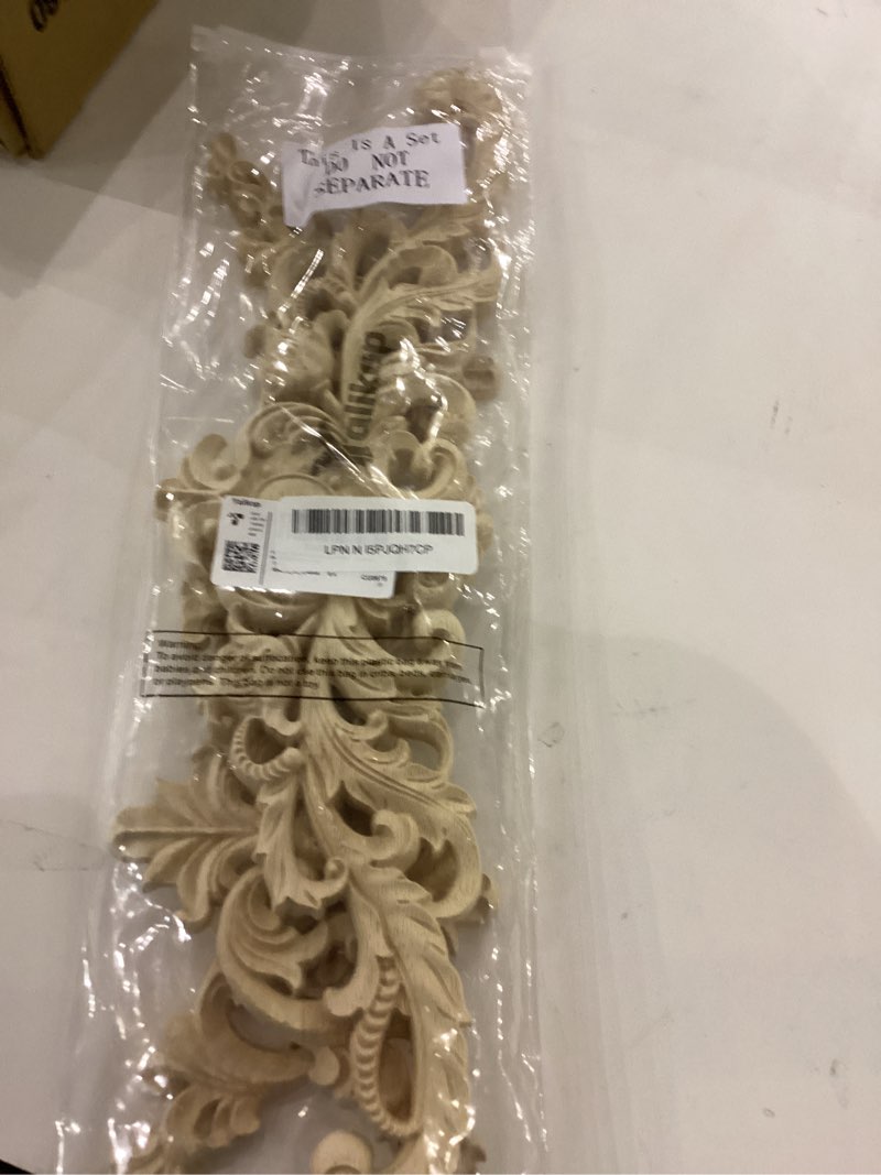 Condition photo showing New/Like New for 5 Pieces Wood Appliques and Onlays Wood Appliques for Furniture Decorative Wooden DIY Carved Onlay for Bed Door Cabinet Wardrobe Furniture Decoration(Large Size) Large Size Delicate 5