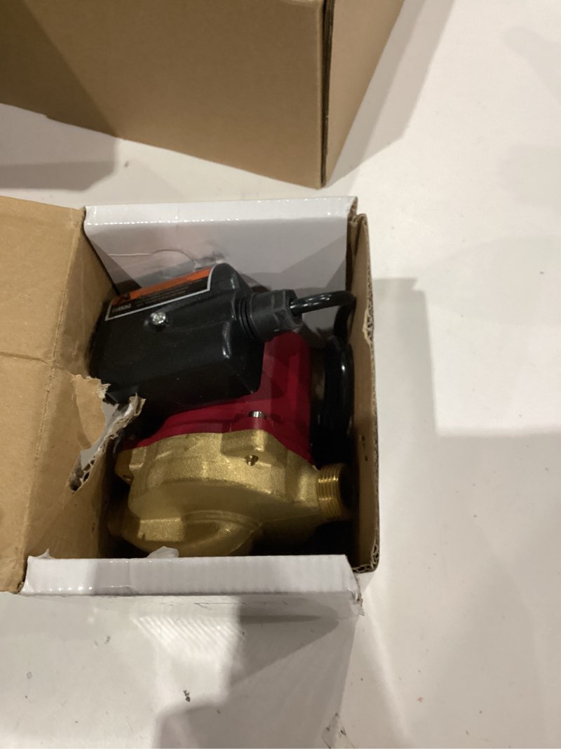 Condition photo showing As Is for Circulator Pump 115V 1/25 HP, Compatible with Grundfos UP15-18B5 59896114, 1/2" Sweat Line Cord, Bronze Recirculating Pump, Hot Water Circulator (Red)