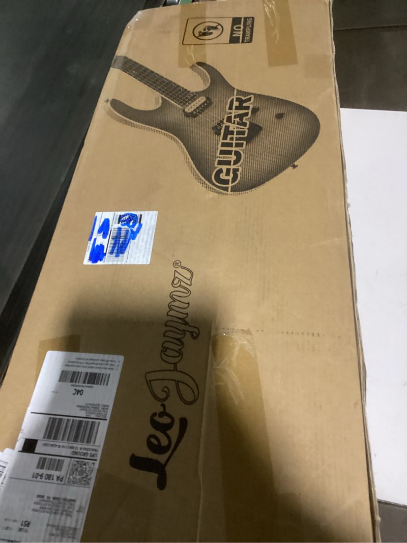 Condition photo showing Good Condition for leo jaymz tornado 6-string electric guitar, okoume body, maple neck, laurel fingerboard, dual alnico v pickups, locking tuners, 3-way switch, 24 frets (tobacco burl)