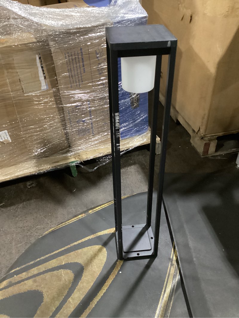 Condition photo showing As Is for sg601064 - 60w solar outdoor floor lamp with motion sensor, aluminum, waterproof, 10 hours, wireless garden light for lawn, patio, driveway, solar powered