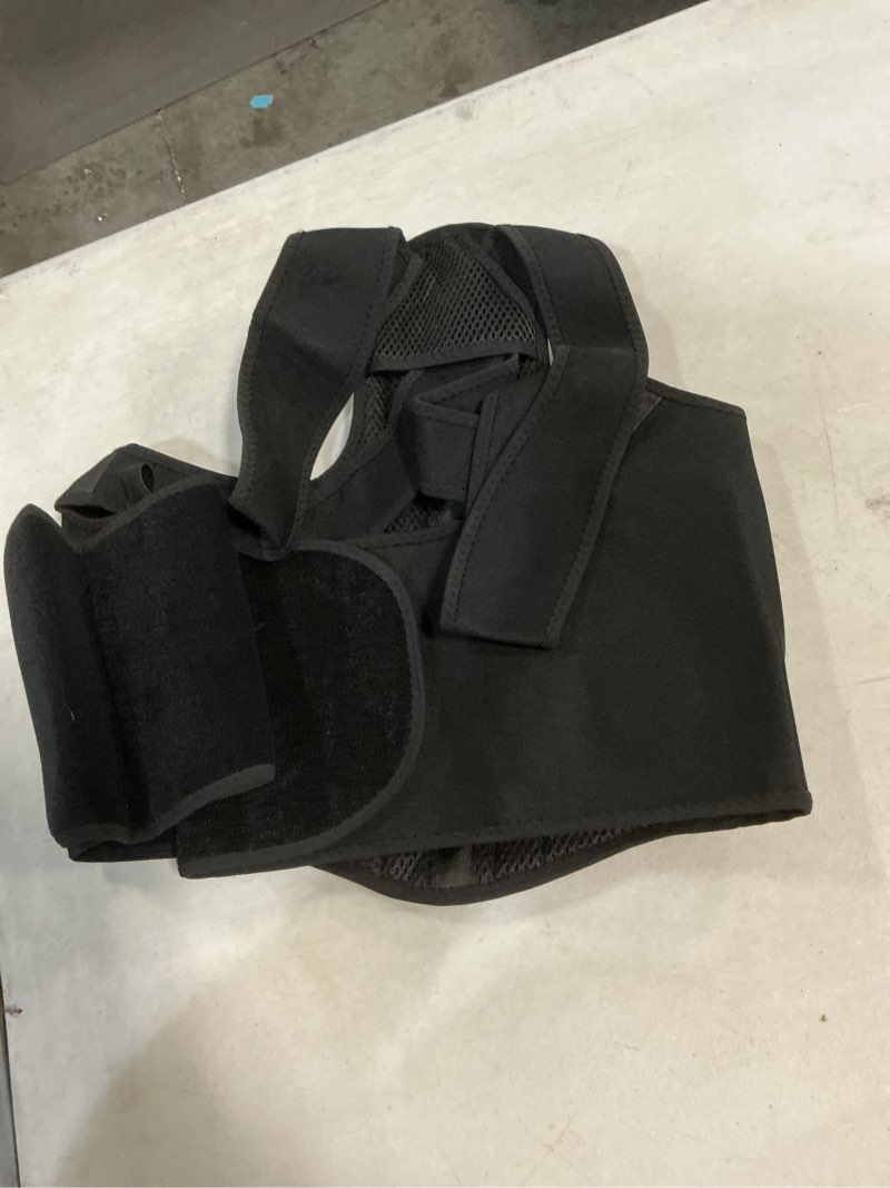 Condition photo showing As Is for posture corrector for women & men, upgraded dynamic traction correction system – helps reduce upper & lower back pain, suitable for scoliosis, hunchback & thoracic spine issues, relieves muscle tension & fatigue caused by poor posture, keeping you more active & confident in daily life (large) black large (waist 41"-49")