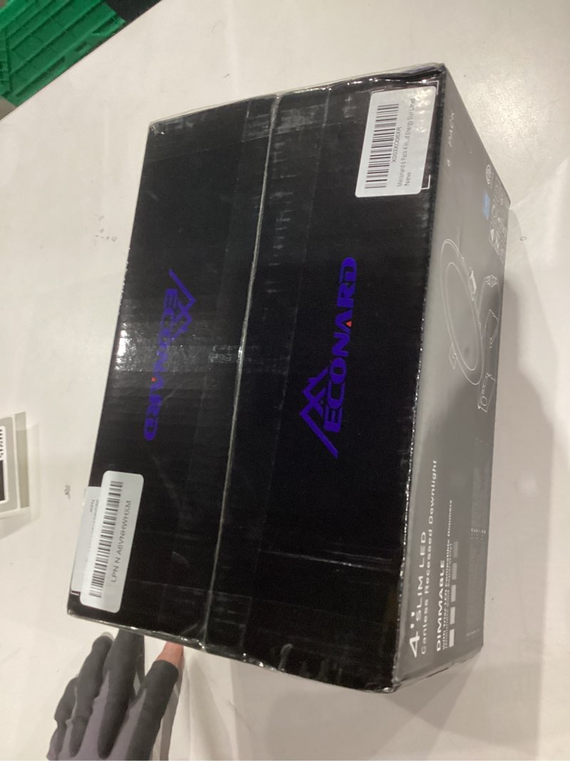 Condition photo showing New/Like New for Meconard 6 Pack 4 Inch LED Recessed Ceiling Light with Junction Box, 5000K Daylight, 9W=75W 750LM, Dimmable Canless Downlights, ETL and Energy Star Listed 5000k - Daylight 4 Inch