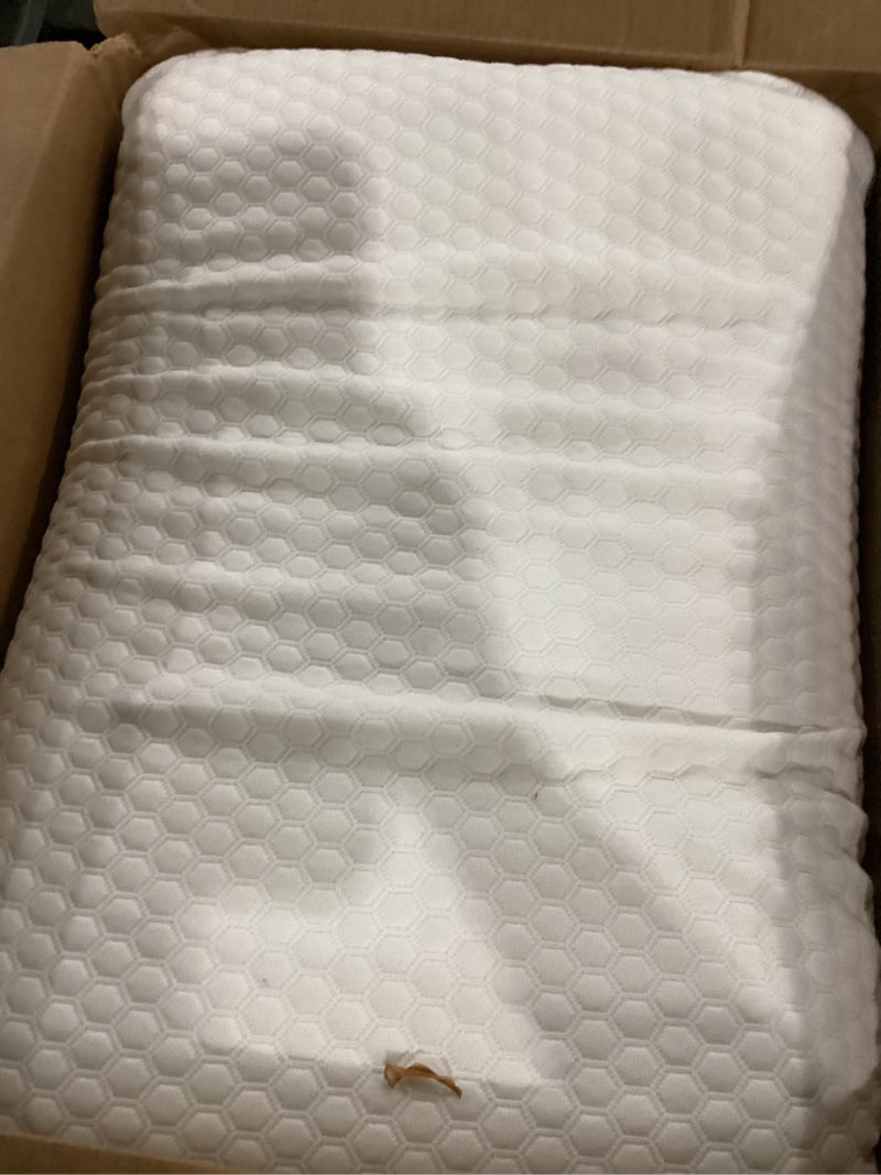 Condition photo showing Good Condition for olixis memory foam pillows for sleeping,2 pack queen size bed pillows for adults,with removable washable cover,breathable mesh, gel cooling technology, firm support for back and side sleepers,white pure white 24.2"d x 16.03"w x 4.75"h 2