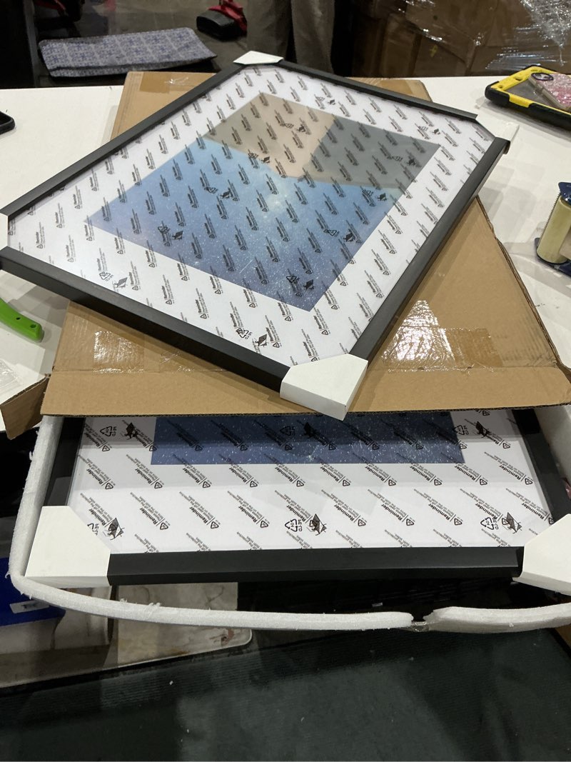 Condition photo showing Good Condition for kinlink a2 picture frames black, wood frames with acrylic plexiglass 16.5 x 23.5 frame for pictures a3 with mat or a2 without mat wall mounting display, set of 2