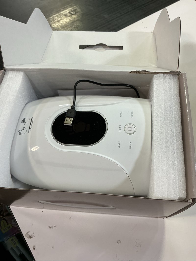 Condition photo showing Good Condition for Hand Massager with Heat and Compression, 4000mAh Rechargeable Battery Soothing Kneading & Stretching, Palm, Finger & Wrist Massage, 6 Modes & 6 Intensities, Gifts for Women Men Relaxation at Office White