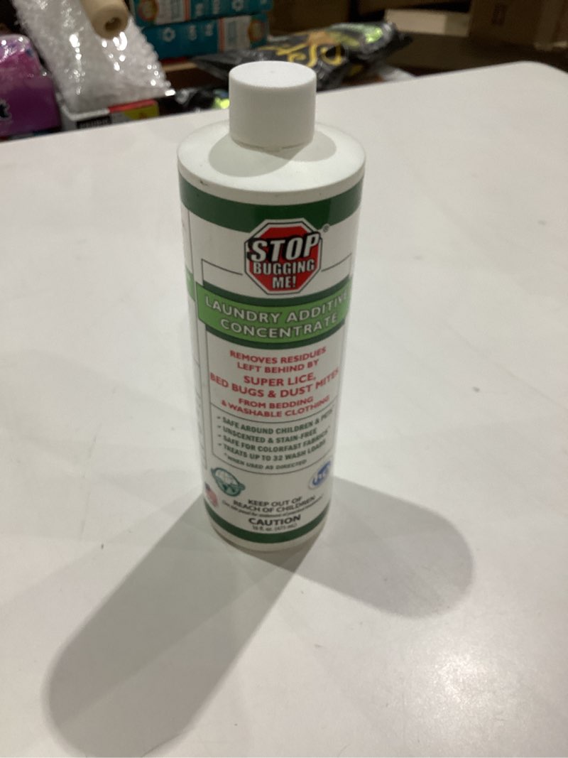 Condition photo showing New/Like New for Stop Bugging Me 16 fl. oz. Laundry Additive Concentrate for Super Lice, Bed Bugs & Dust Mites