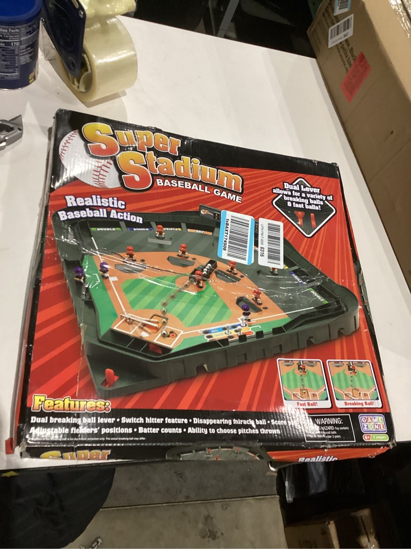 Condition photo showing As Is for Game Zone Super Stadium Baseball Game - Realistic Tabletop Baseball Game for 2 Players Ages 6+