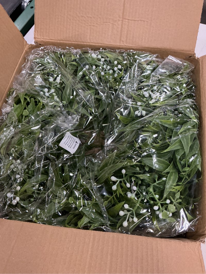 Condition photo showing New/Like New for 26 inch large boxwoods wreaths for front door artificial green eucalyptus leaves greenery indoor outdoor wreath home decor porch window wall farmhouse door decorations spring summer all season
